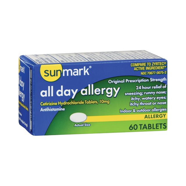 McKesson Brand 70677007502 - sunmark® Cetirizine HCl Allergy Relief - Box