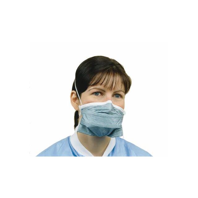 Alpha Protech 695 Particulate Respirator N95 Mask PFL® Medical - Chamber Elastic Strap One Size Fits Most Teal Stripe - 35/Box