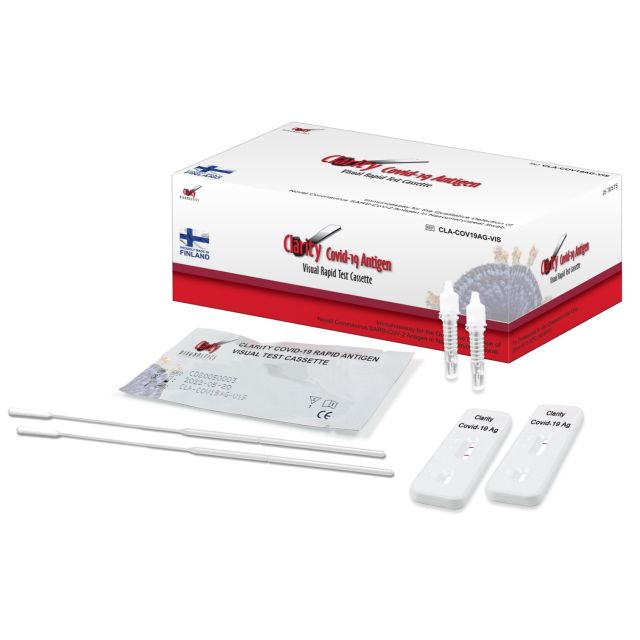 Clarity CLA-COV19AG-VIS - CLARITY COVID-19 Antigen Visual Rapid Test Cassettes EUA CLIA Waived-POCT Approved - Box - FOR CLINICAL LABS ONLY