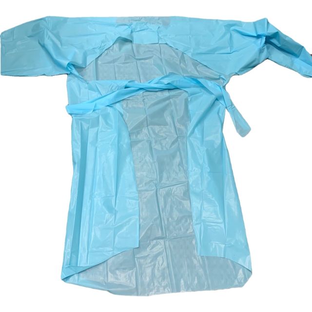 Dukal 307R CPE (Coated Polyethylene) Isolation Gown - 75 gowns/Case