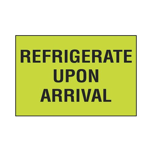 Uline S-8242 - Uline "Refrigerate Upon Arrival" label, 2 x 3 Inch - Roll