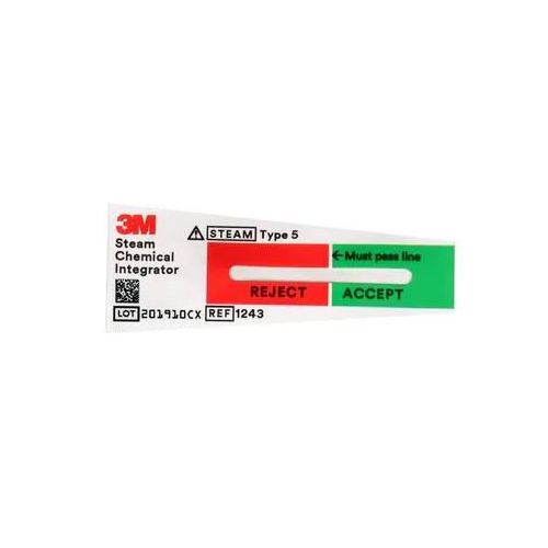 3M 1243A - 3M Comply SteriGage Chemical Integrator, Steam - 1/Bag