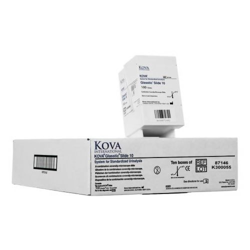 Alltrista Plastics LLC 87146 - KOVA® Glasstic® Disposable Microscope Slide For Urinalysis, 10 Chambers, Hemocytometer-Type Grid - 100/Pack