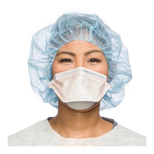 O&M Halyard 46827 Particulate Respirator / Surgical Mask FluidShield Medical N95 Flat Fold Elastic Strap - 210/Case