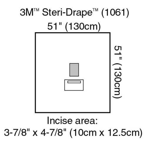 3M 1061 - 3M Steri- Sterile Medium EENT Drape, 51 W x 51 L Inch