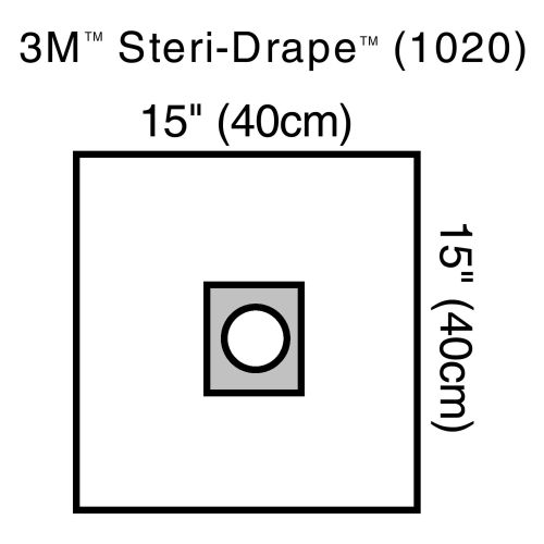 3M 1020 - 3M™ Steri-Drape™ Sterile Small EENT Drape, 15 W x 15 L Inch