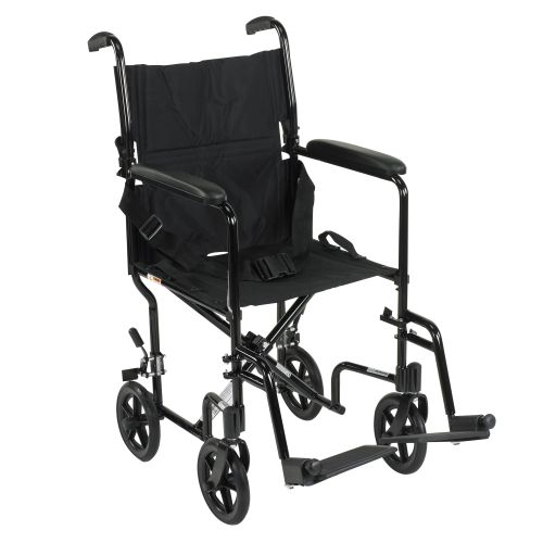 Drive Medical ATC17-BK - drive™ Lightweight Transport Chair, Black, 17-Inch Seat Width - 1/Each