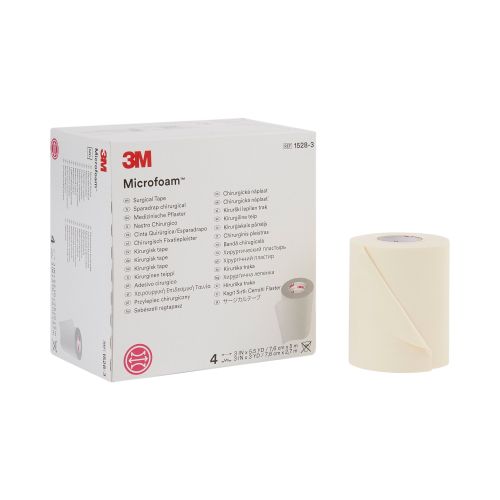 3M 1528-3 - 3M™ Microfoam™ Foam / Acrylic Adhesive Medical Tape, 3 Inch x 5-1/2 Yard, White