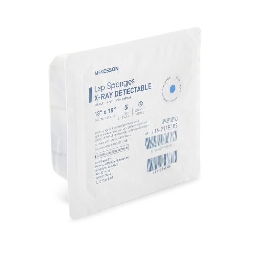 McKesson Brand 16-2118182 - McKesson Laparotomy Sponge, 18 x 18 Inch - 5/Pack