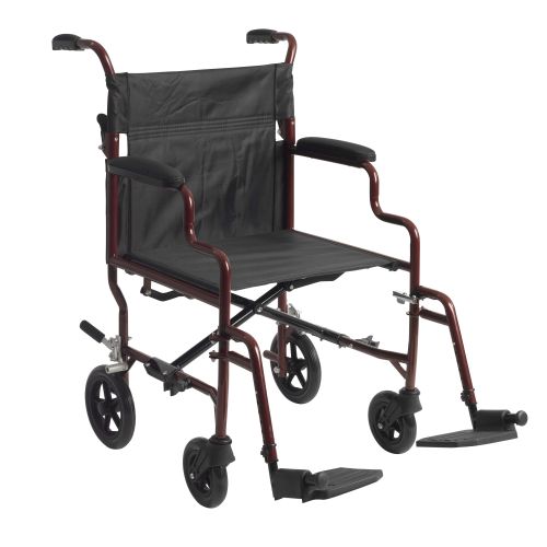 Drive Medical BTR22-R - drive™ Bariatric Heavy-Duty Transport Chair, Black with Red Finish - 1/Each