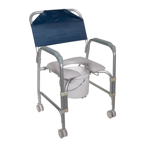 Drive Medical 11114KD-1 - drive™ Aluminum Shower Chair and Commode with Casters - 1/Each