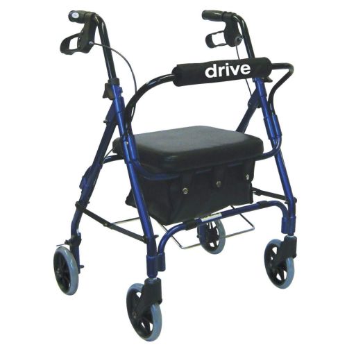 Drive Medical 301PSBN - drive™ Deluxe 4 Wheel Rollator, 28 – 33 Inch Handle Height - 1/Each