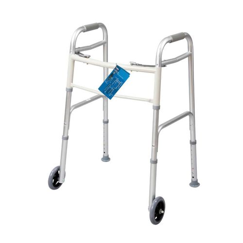 Apex-Carex Healthcare FGA84790 0000 - Carex® Dual-Button Walker with 5 Inch Wheels
