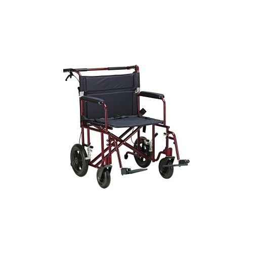 Drive Medical ATC22-R - drive™ Bariatric Heavy-Duty Aluminum Transport Chair, 22-Inch Seat Width - 1/Each