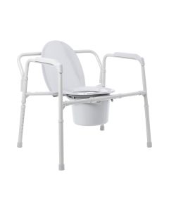 McKesson Brand 146-11117N-1 - McKesson Fixed Arm Steel Folding Commode Chair, 15½ – 22 Inch - 1/Each