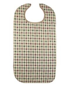 Beck's Classic PTW1834QLTSNP - Beck's Classic Quilted Adult Bib, Autumn Beige Plaid, 18 x 34 in.