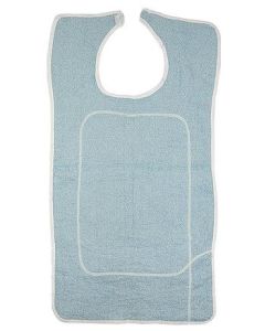 Beck's Classic BTB1834BRR-1824S - Beck's Classic Adult Bib with Barrier, White and Blue Terry, 18 x 36 in.