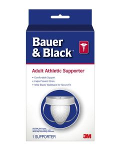 3M 202460 - Bauer & Black Adult Athletic Supporter, Cotton, White, Reusable, Small