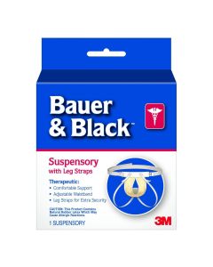 3M 201352 - Bauer & Black Athletic Supporter, Cotton, White, Reusable, X-Large