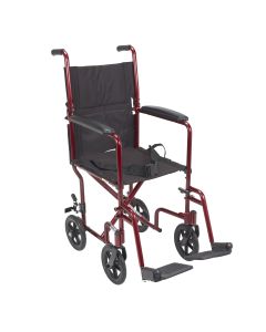 Drive Medical ATC17-RD - drive™ Lightweight Transport Chair, Red, 17-Inch Seat Width - 1/Each