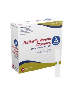 Dynarex 3616 - dynarex® Butterfly Wound Closure Strip, ½ by 2¾ Inches